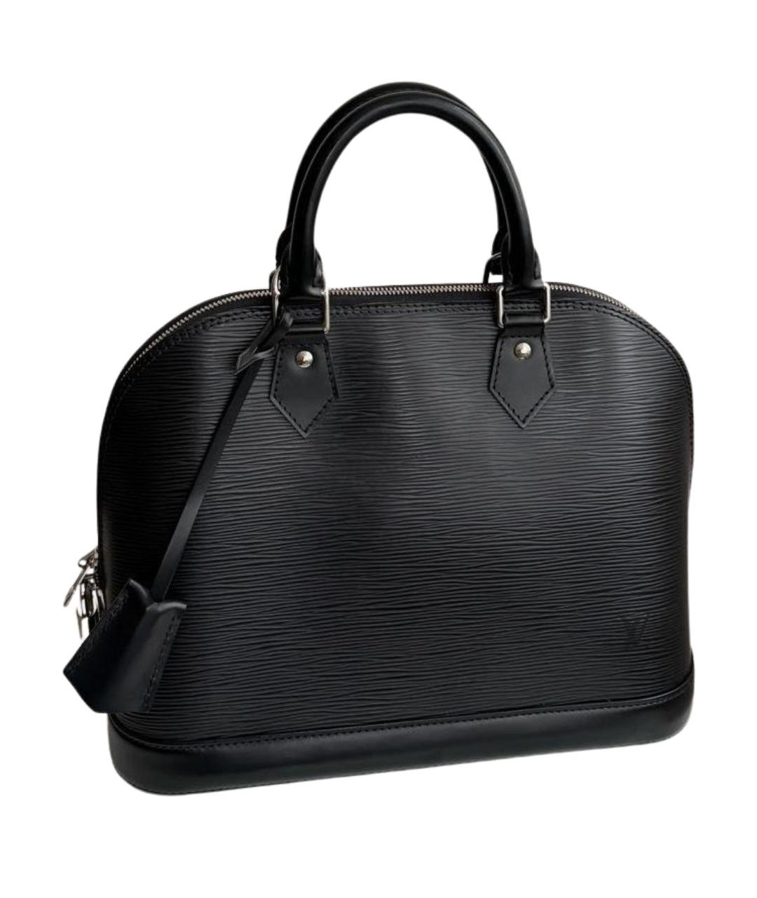 LOUIS VUITTON Черная кожаная сумка с короткими ручками, фото 1