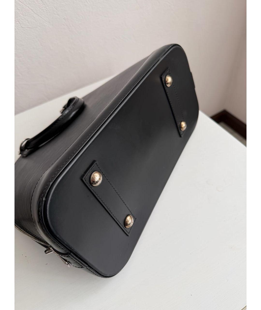 LOUIS VUITTON Черная кожаная сумка с короткими ручками, фото 3