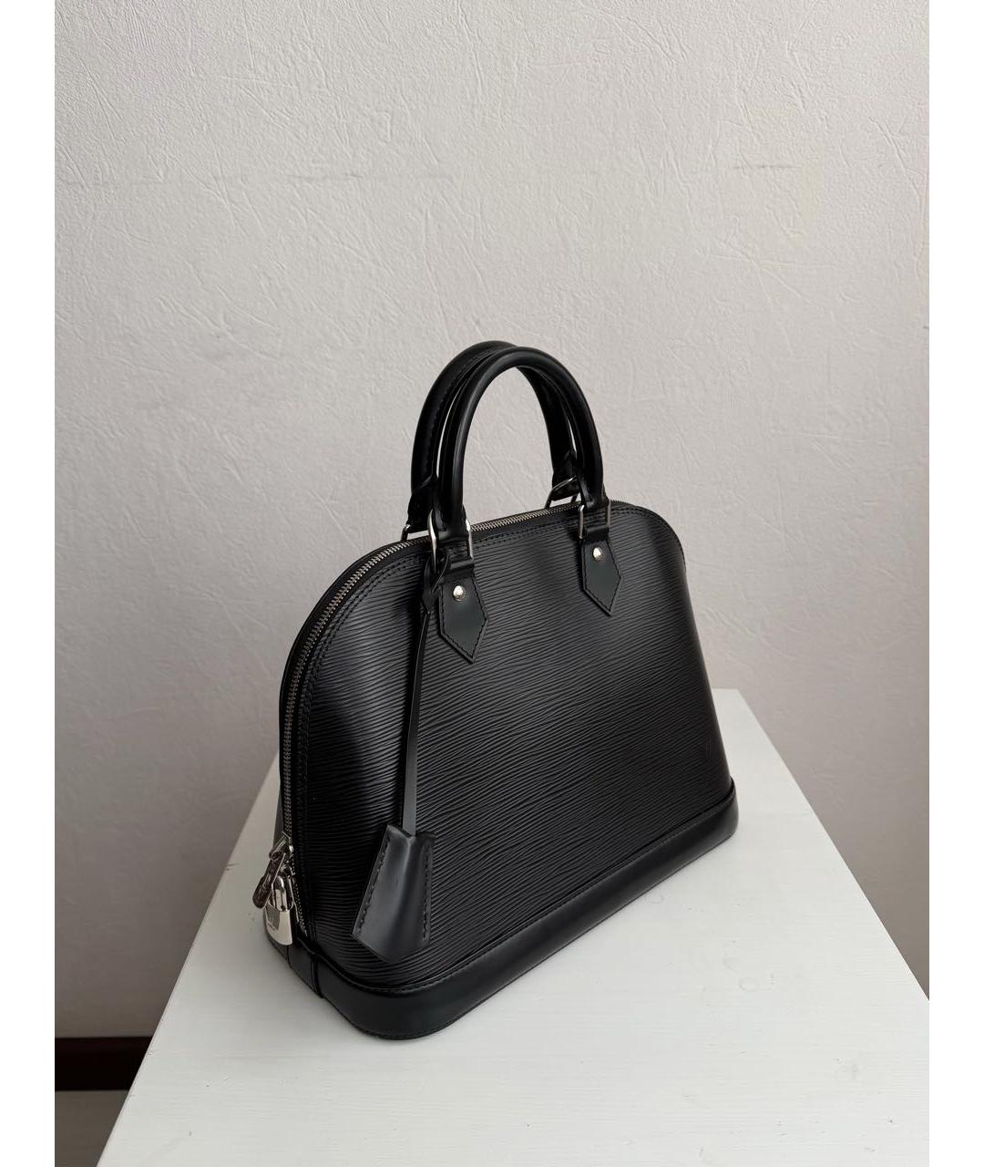 LOUIS VUITTON Черная кожаная сумка с короткими ручками, фото 2