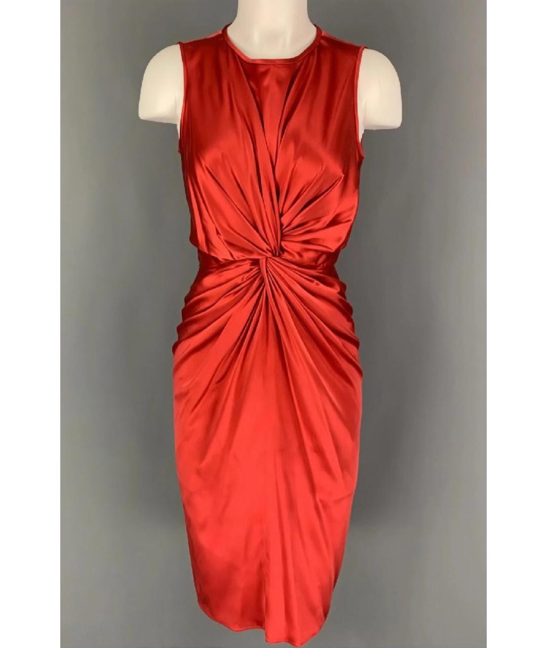ARMANI COLLEZIONI Коралловое атласное коктейльное платье, фото 6