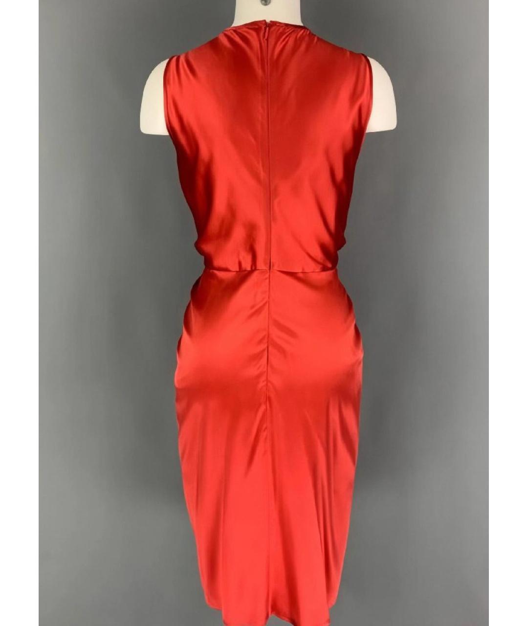 ARMANI COLLEZIONI Коралловое атласное коктейльное платье, фото 2