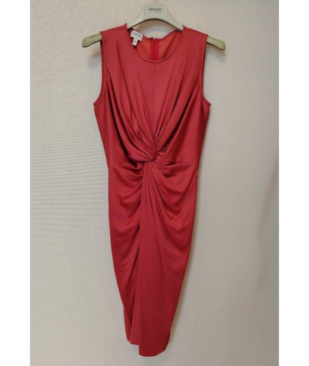ARMANI COLLEZIONI Коралловое атласное коктейльное платье, фото 5
