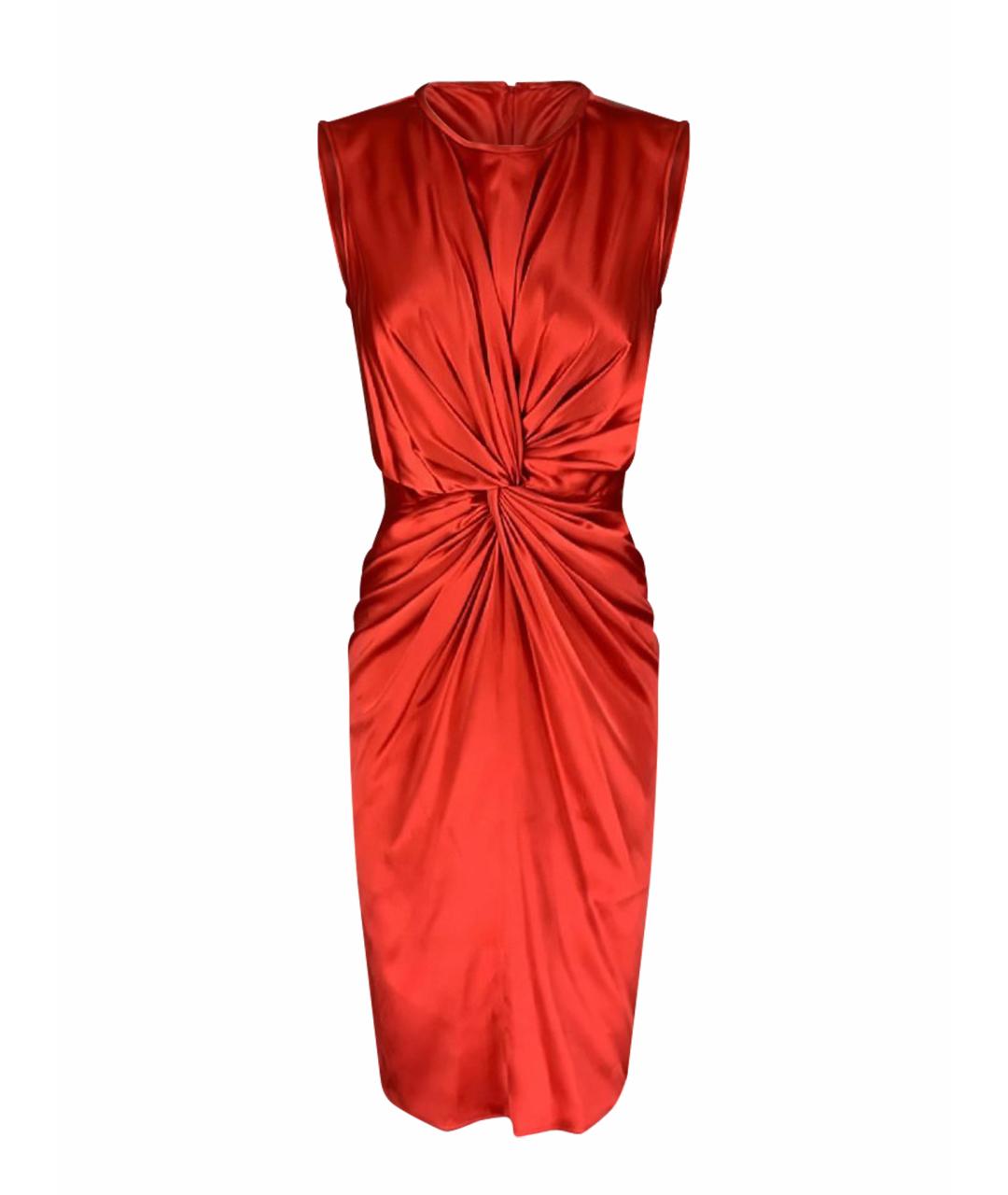 ARMANI COLLEZIONI Коралловое атласное коктейльное платье, фото 1