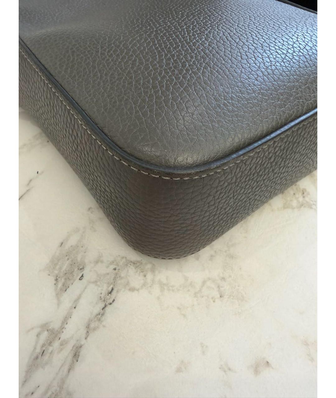 BURBERRY Серая кожаная сумка на плечо, фото 6