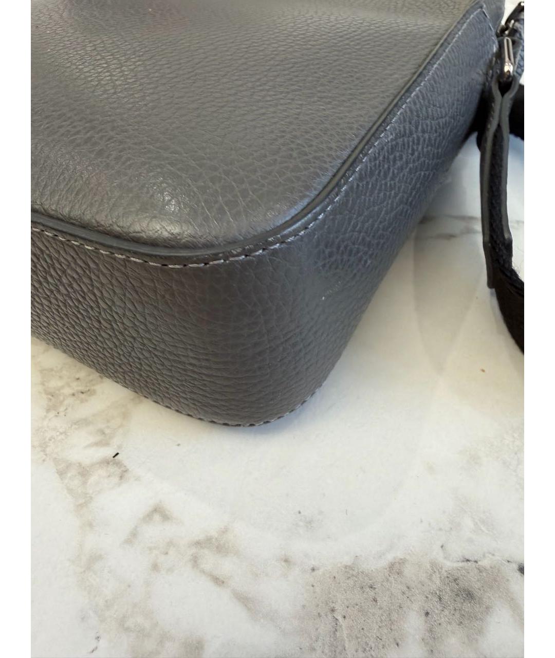 BURBERRY Серая кожаная сумка на плечо, фото 7