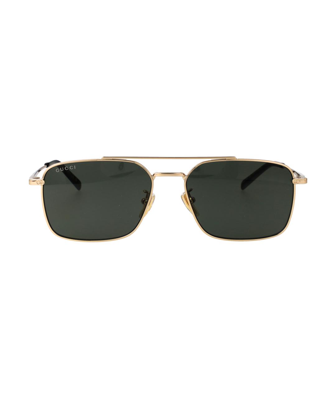 GUCCI Золотые металлические солнцезащитные очки, фото 1