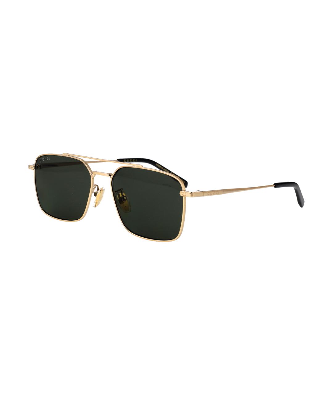 GUCCI Золотые металлические солнцезащитные очки, фото 2