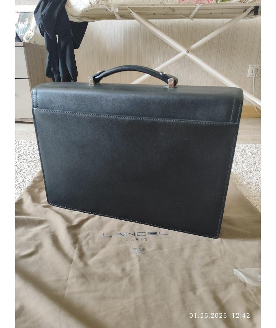 LANCEL Черный портфель, фото 3