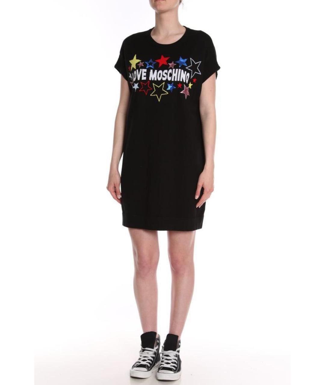 LOVE MOSCHINO Черное повседневное платье, фото 6