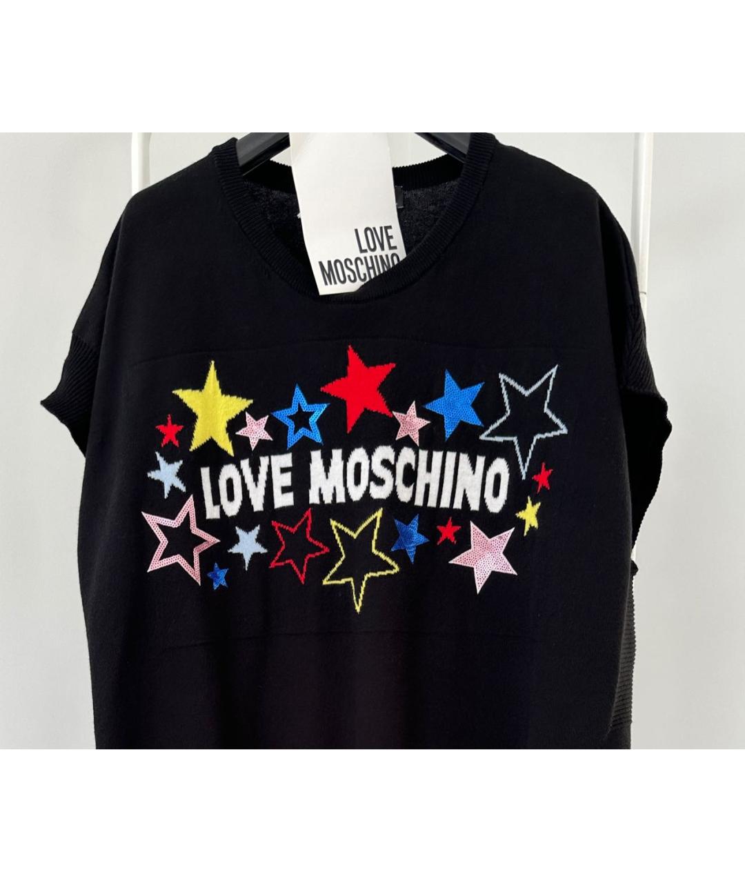 LOVE MOSCHINO Черное повседневное платье, фото 3