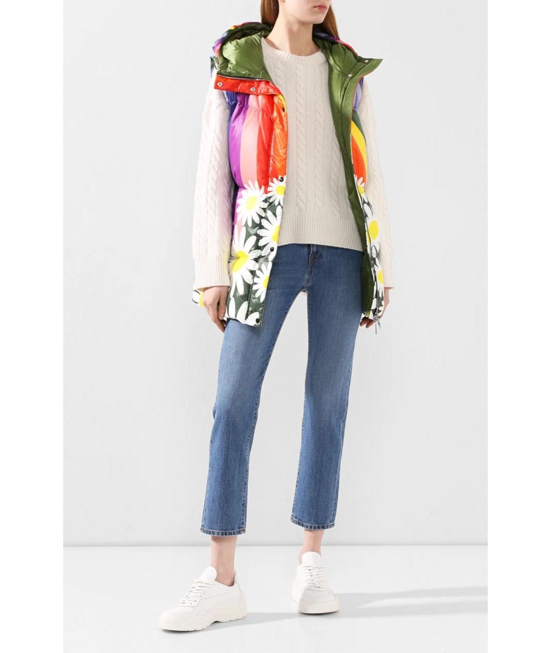 MONCLER Голубые хлопковые прямые джинсы, фото 2