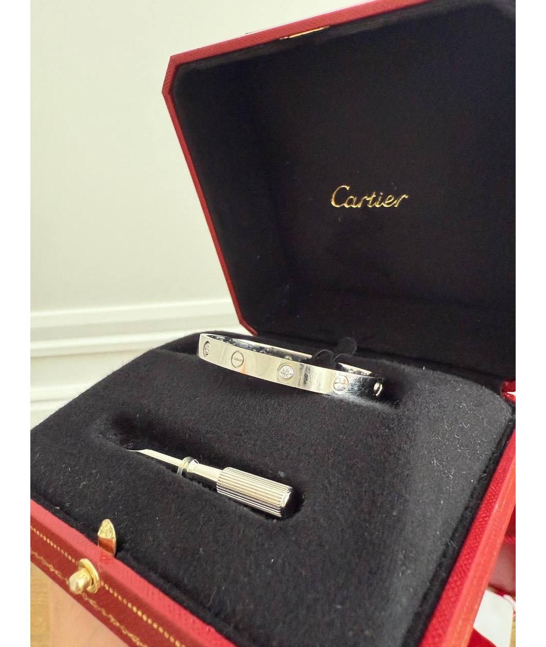 CARTIER Серебрянный браслет из белого золота, фото 2