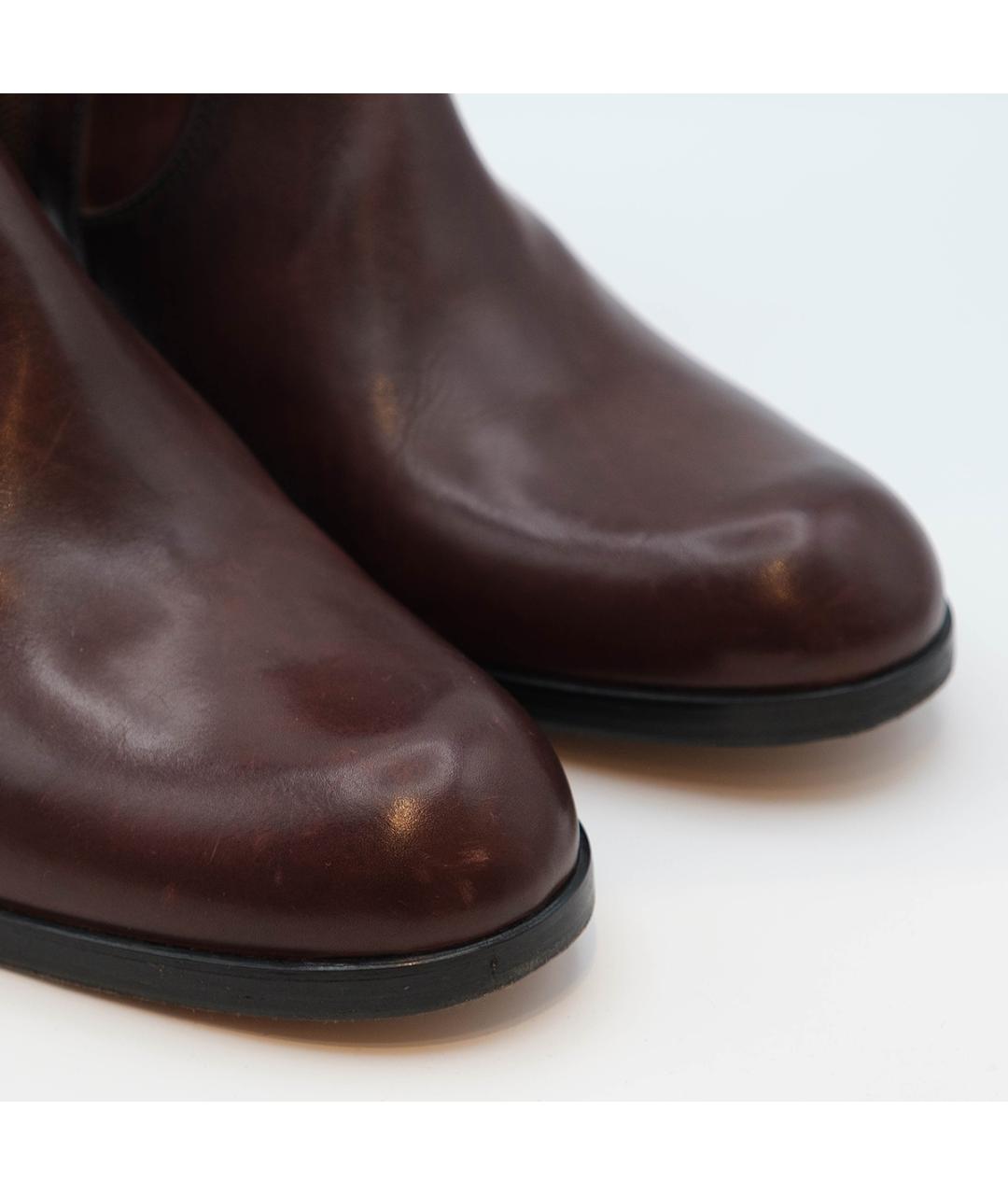 MAISON MARGIELA Бордовые кожаные высокие ботинки, фото 4