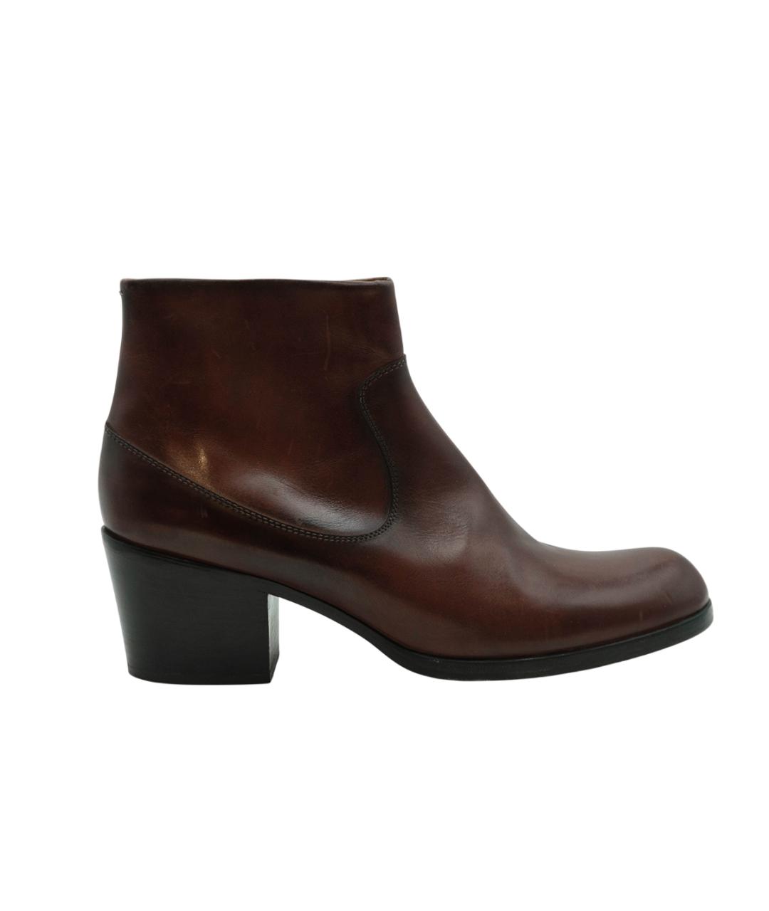 MAISON MARGIELA Бордовые кожаные высокие ботинки, фото 9