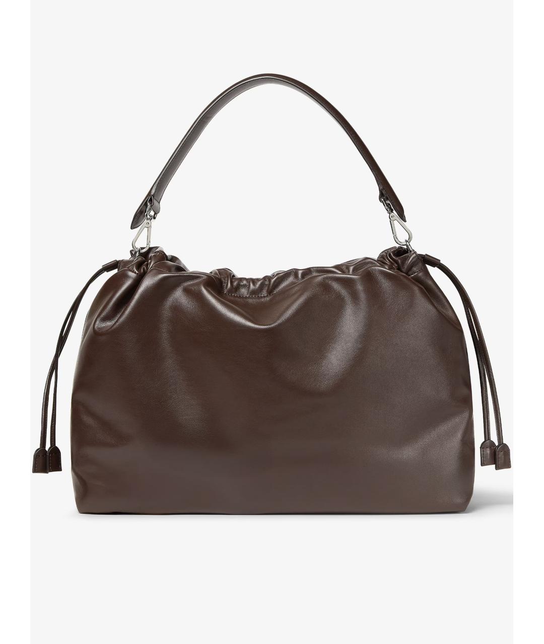 FENDI Коричневая кожаная сумка через плечо, фото 4