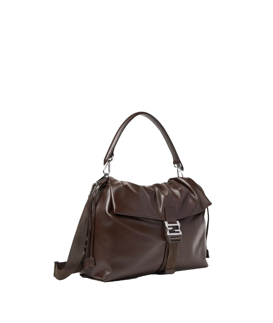 FENDI Коричневая кожаная сумка через плечо, фото 2