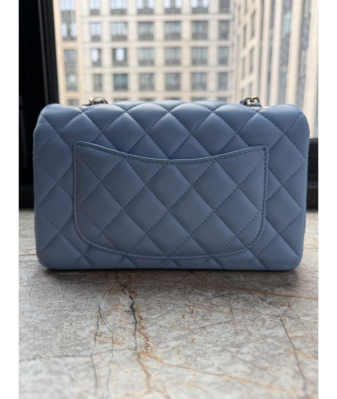 CHANEL Голубая кожаная сумка через плечо, фото 3