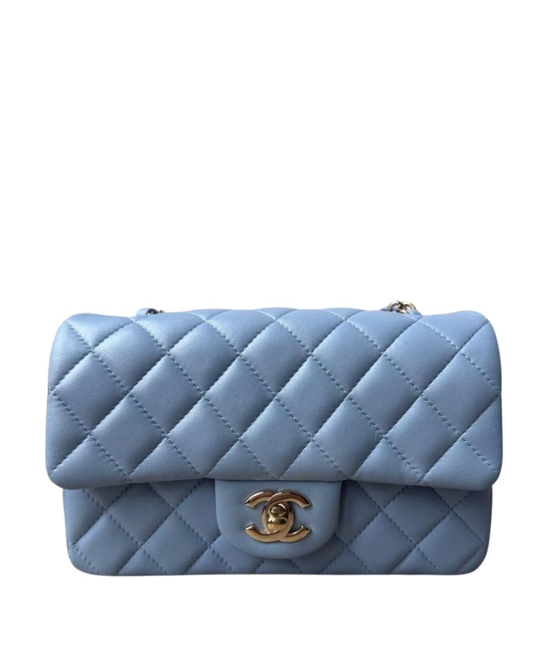 CHANEL Голубая кожаная сумка через плечо, фото 1