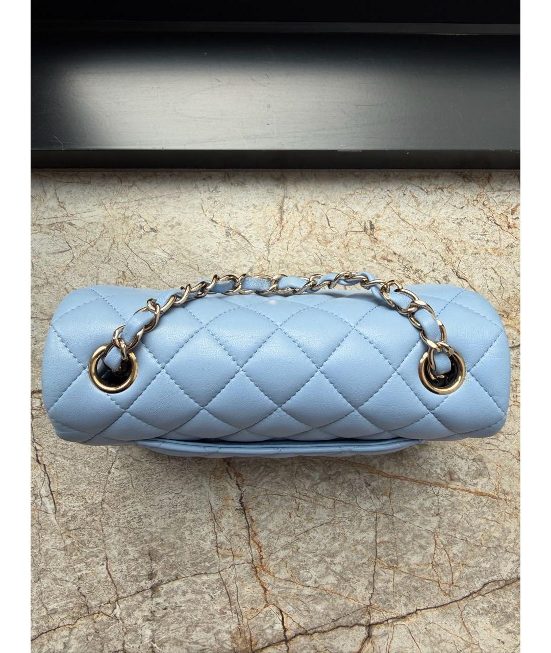 CHANEL Голубая кожаная сумка через плечо, фото 8