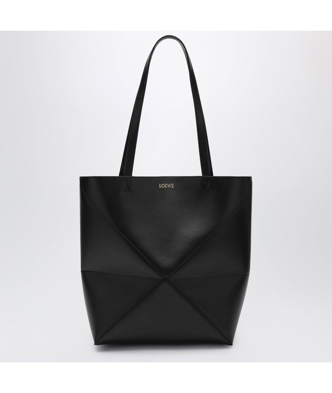 LOEWE Черная кожаная сумка тоут, фото 6