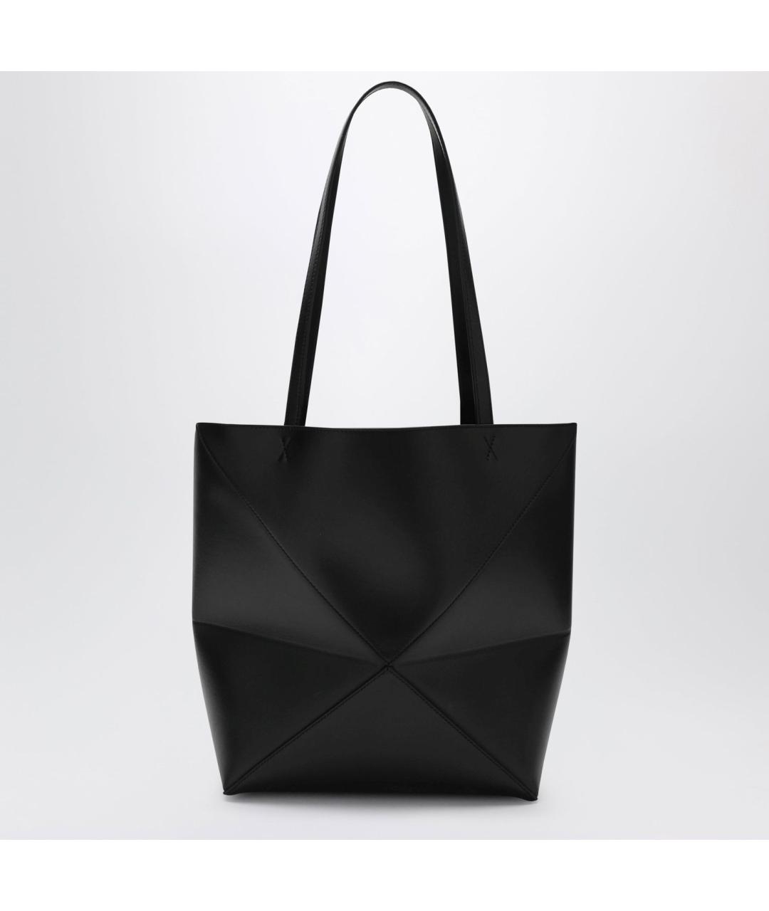 LOEWE Черная кожаная сумка тоут, фото 2