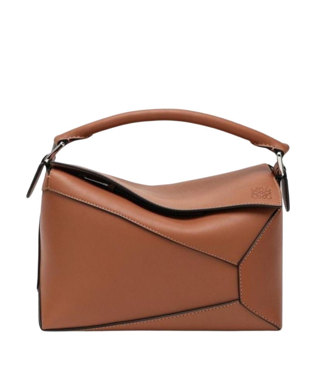 LOEWE Коричневая кожаная сумка через плечо, фото 1