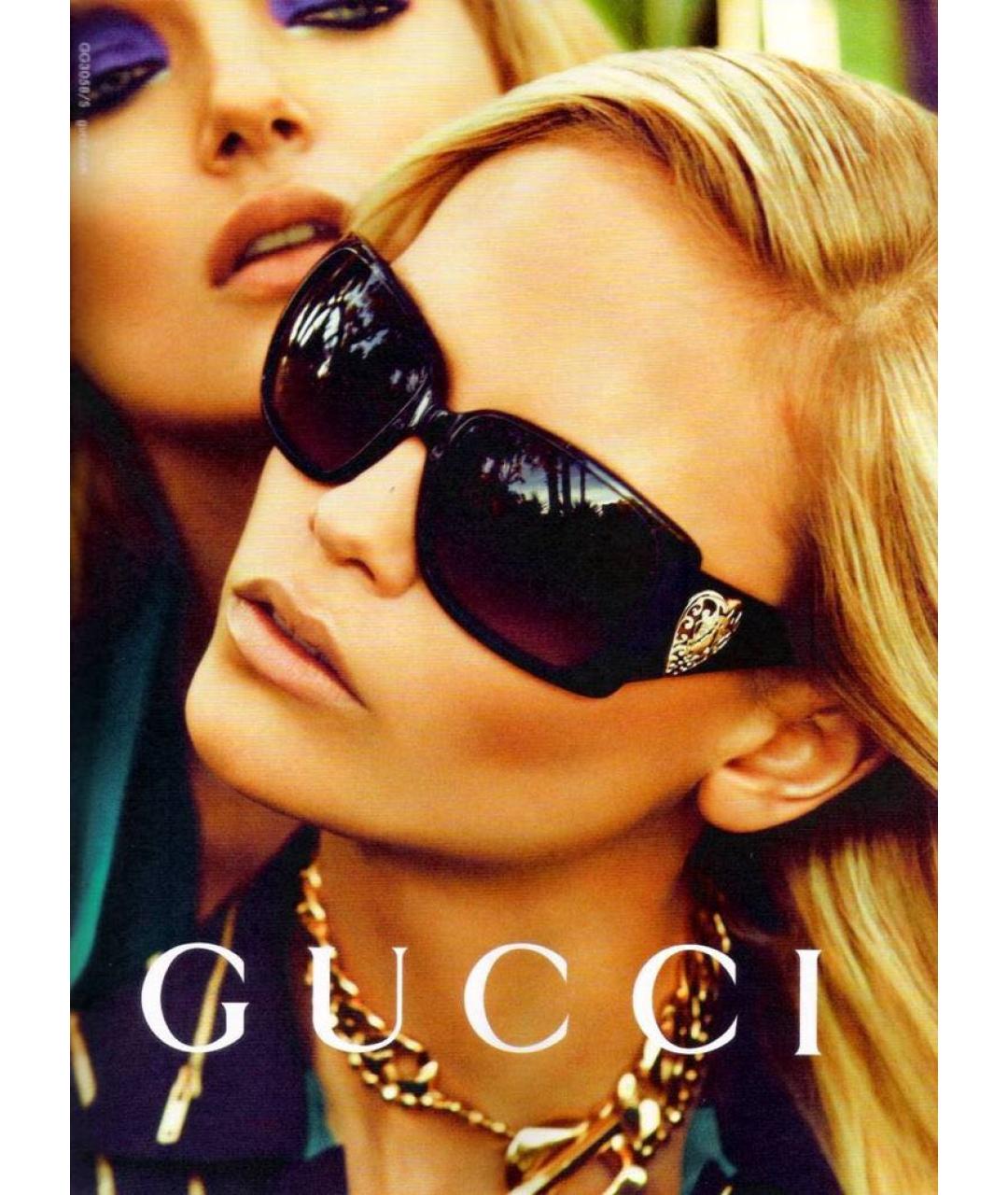 GUCCI Коричневые пластиковые солнцезащитные очки, фото 7