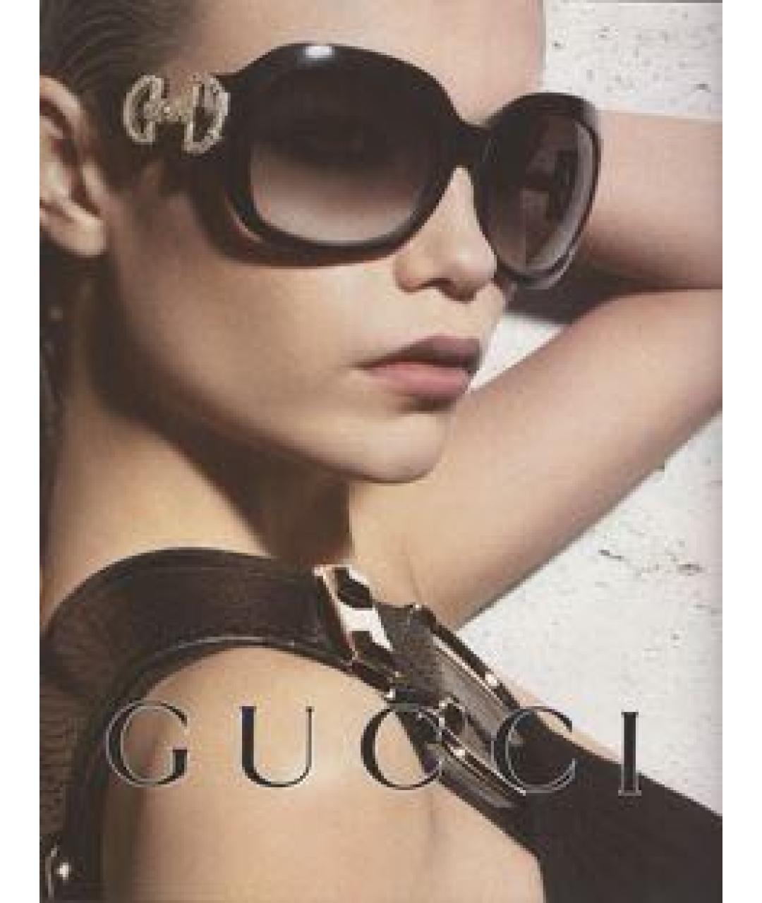 GUCCI Коричневые пластиковые солнцезащитные очки, фото 6