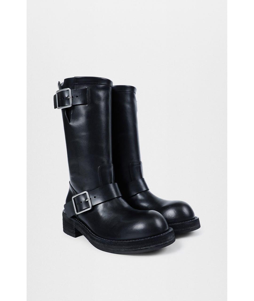 ANN DEMEULEMEESTER Черные кожаные сапоги, фото 2