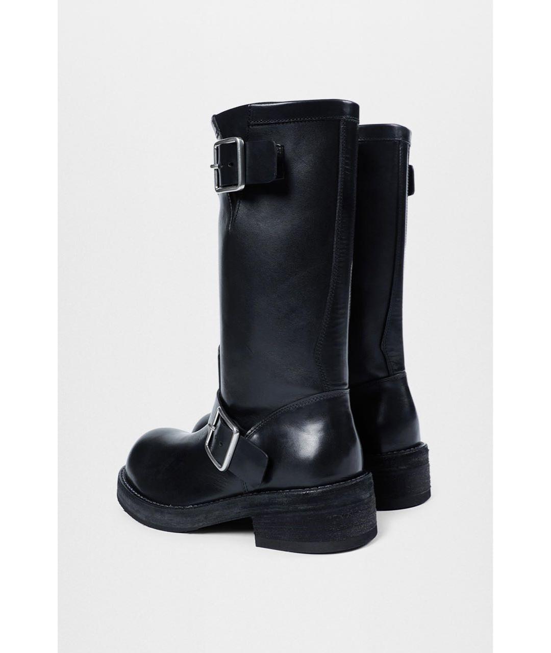 ANN DEMEULEMEESTER Черные кожаные сапоги, фото 3
