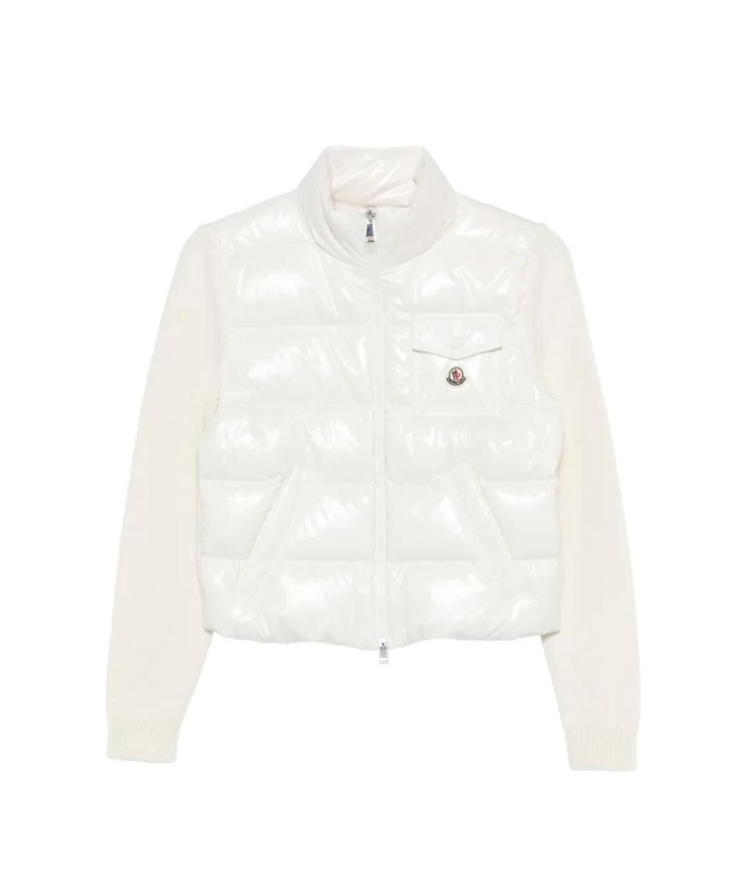 MONCLER Белая полиамидовая куртка, фото 1