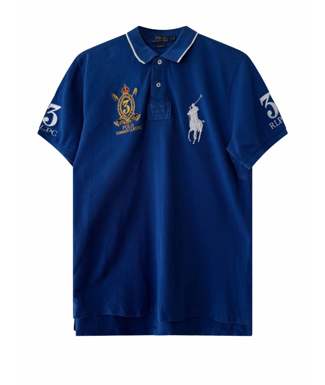 POLO RALPH LAUREN Синее хлопковое поло с коротким рукавом, фото 1