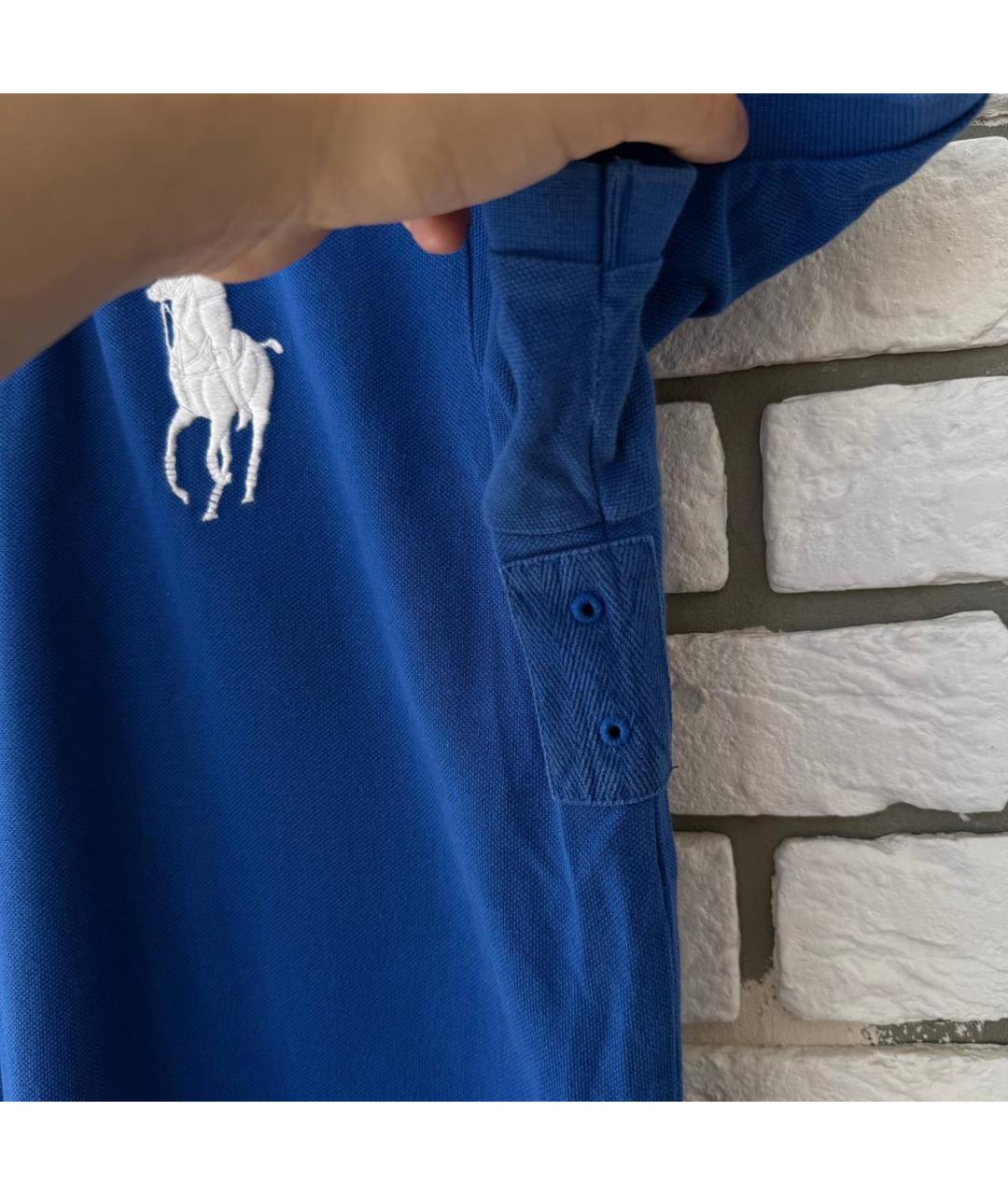 POLO RALPH LAUREN Синее хлопковое поло с коротким рукавом, фото 4