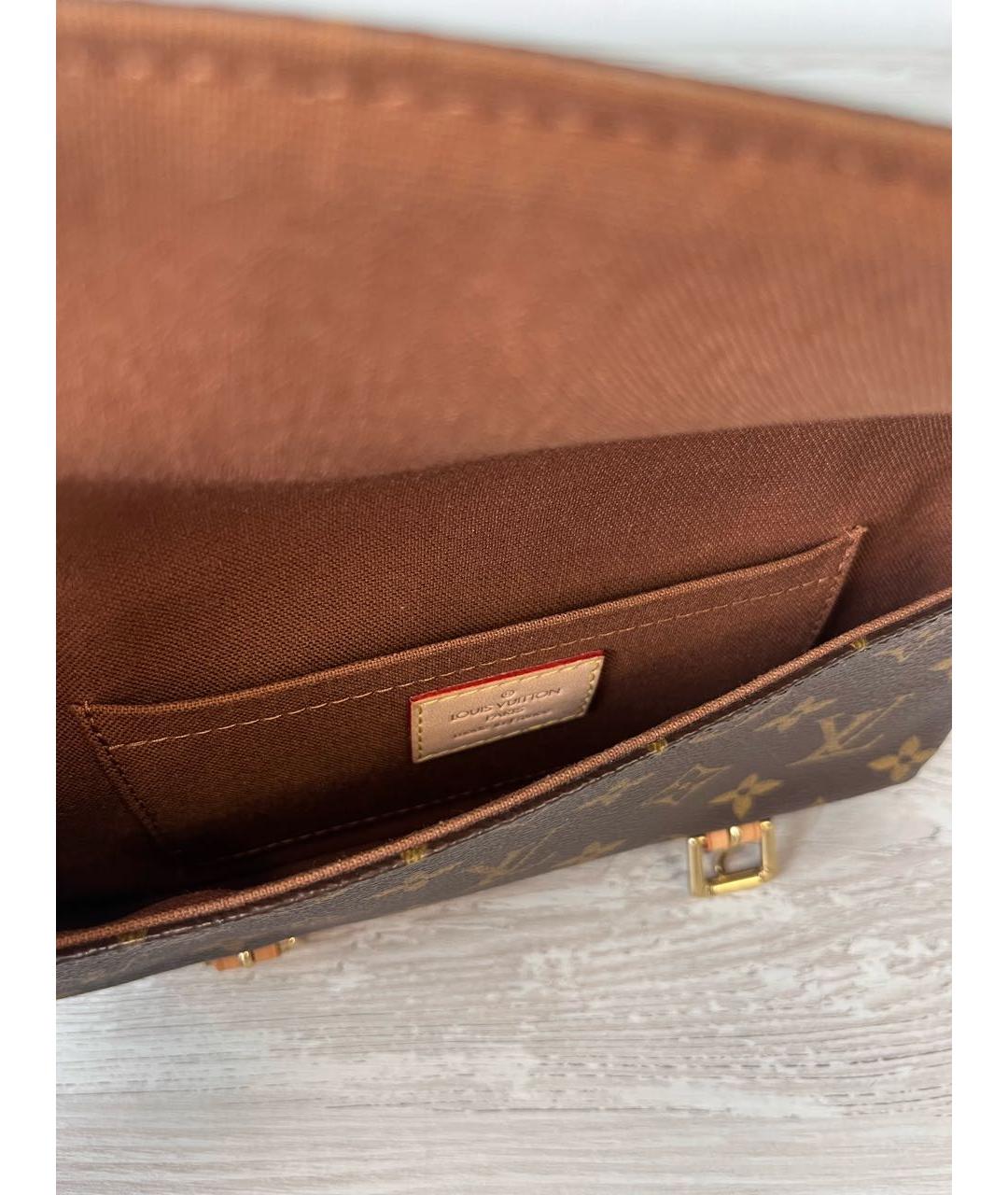 LOUIS VUITTON Коричневая кожаная поясная сумка, фото 4