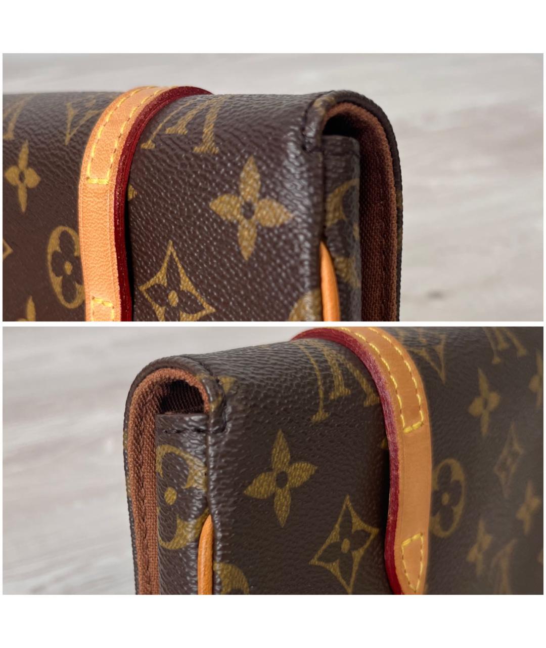 LOUIS VUITTON Коричневая кожаная поясная сумка, фото 6