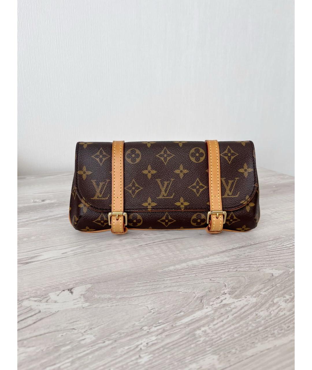 LOUIS VUITTON Коричневая кожаная поясная сумка, фото 9