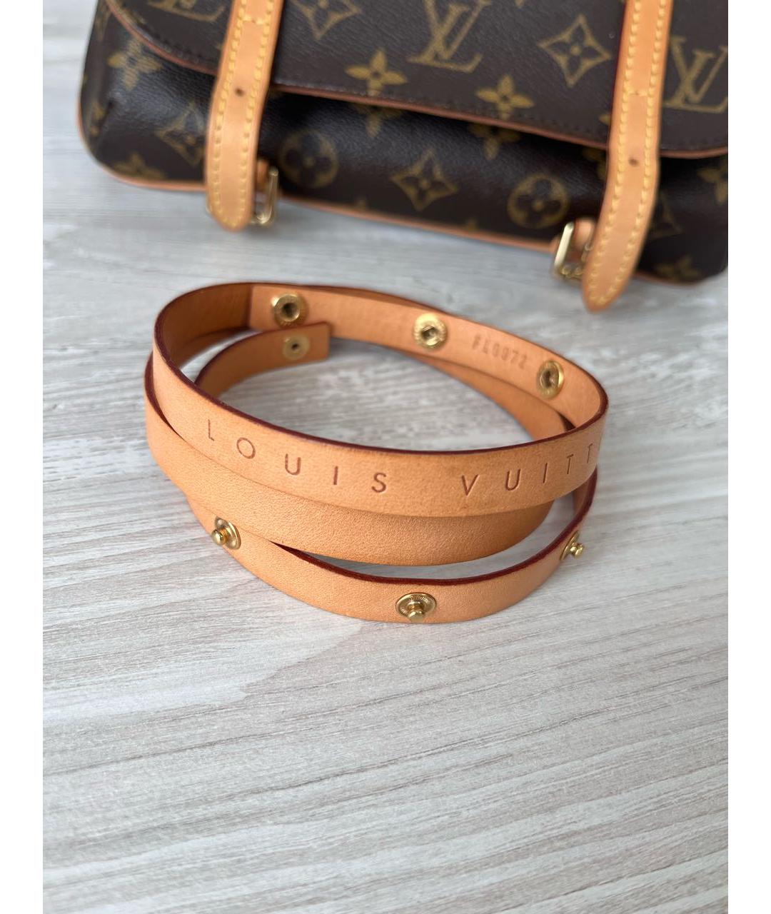 LOUIS VUITTON Коричневая кожаная поясная сумка, фото 7