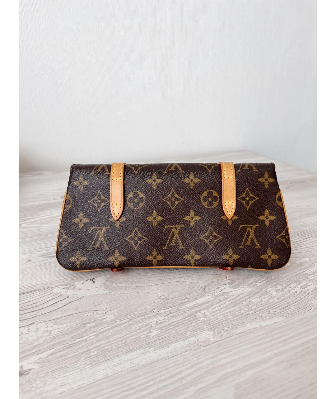LOUIS VUITTON Коричневая кожаная поясная сумка, фото 3