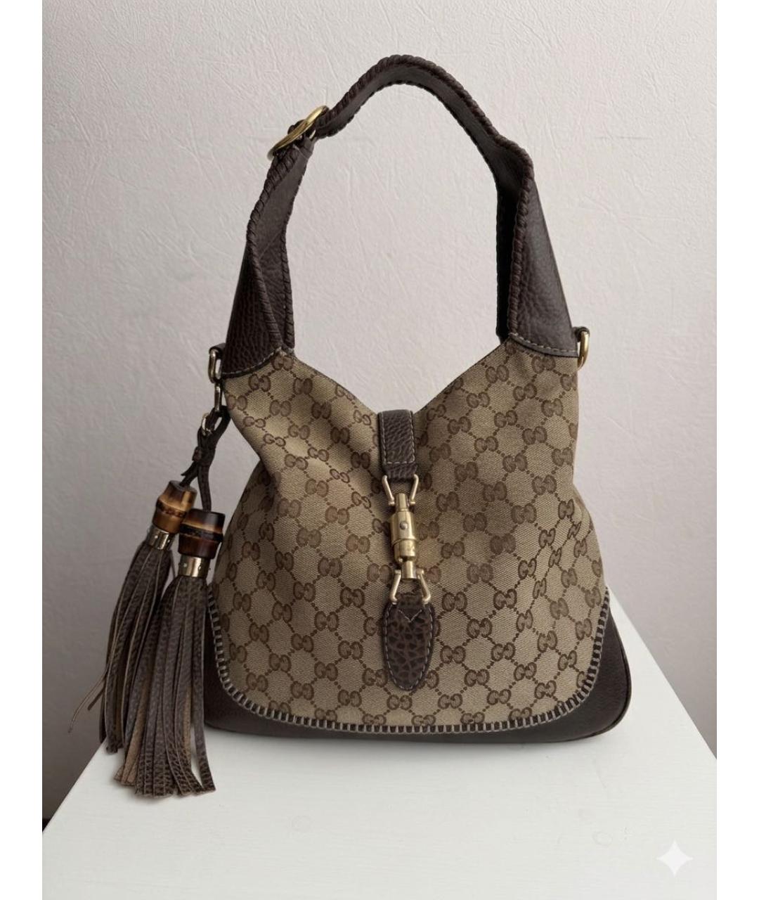 GUCCI Коричневая кожаная сумка через плечо, фото 9