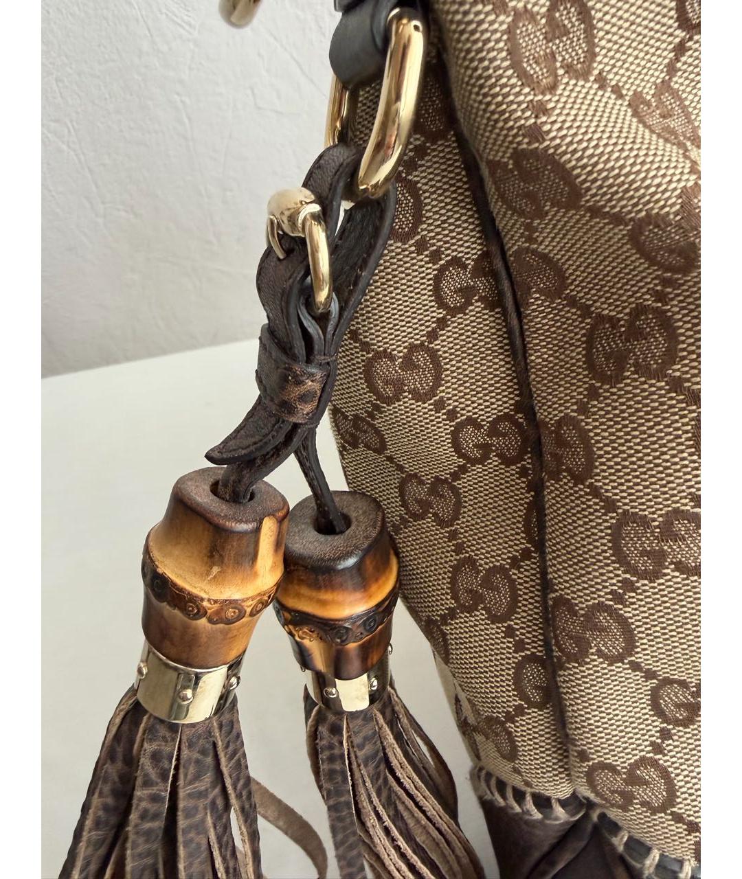GUCCI Коричневая кожаная сумка через плечо, фото 8