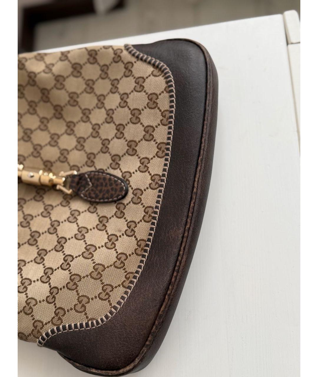 GUCCI Коричневая кожаная сумка через плечо, фото 7