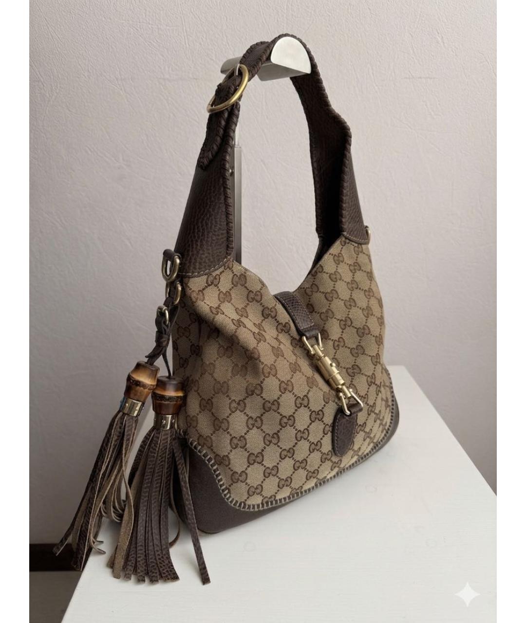 GUCCI Коричневая кожаная сумка через плечо, фото 2