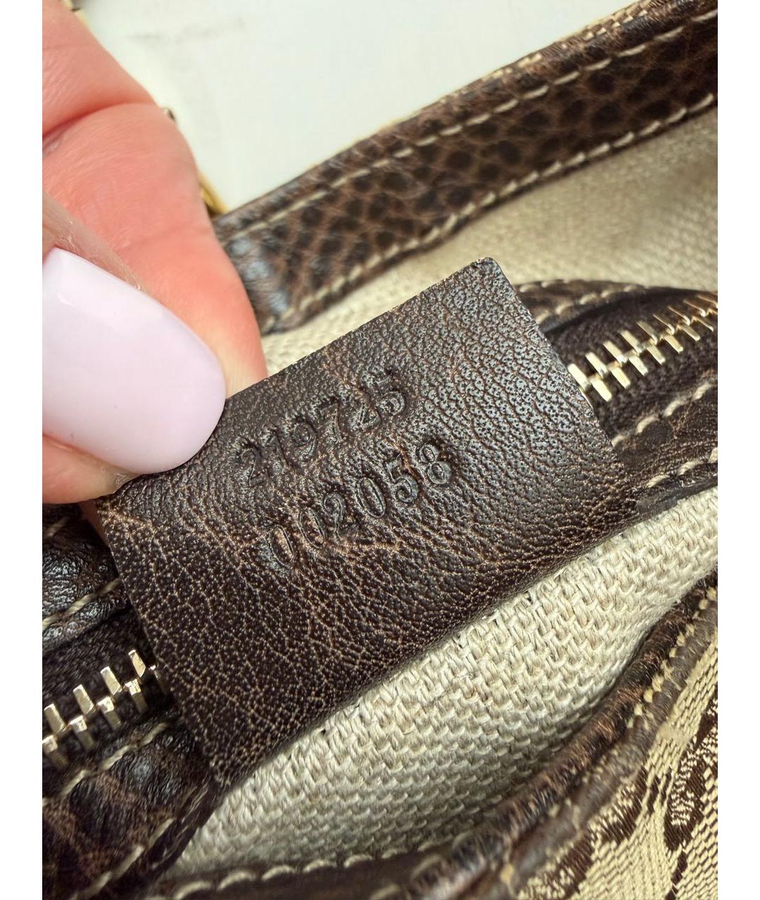 GUCCI Коричневая кожаная сумка через плечо, фото 5
