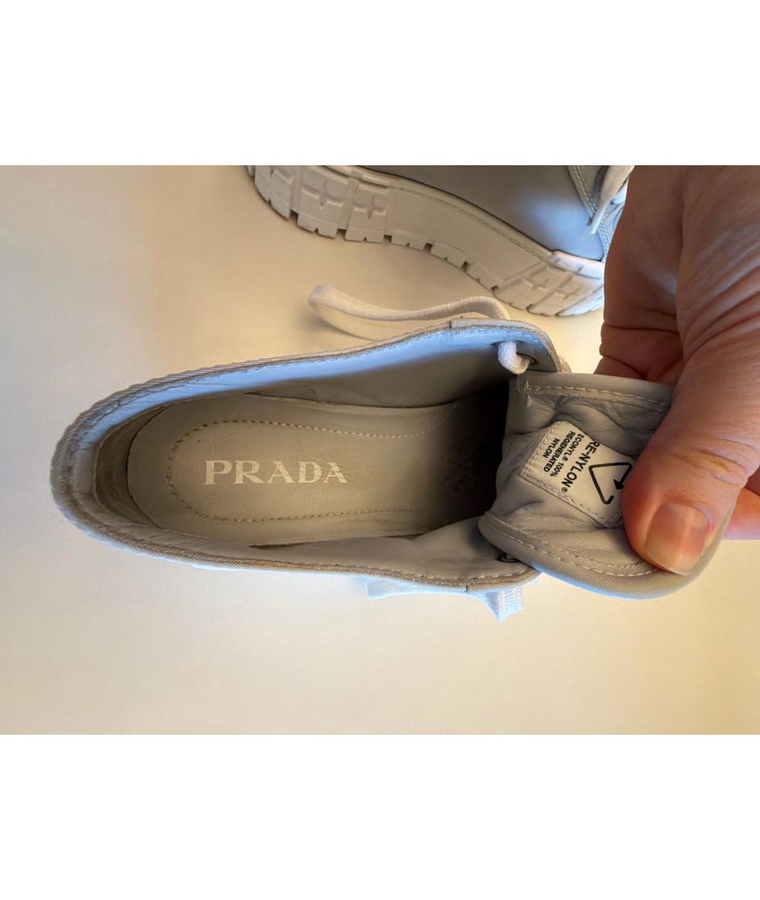 PRADA Серые текстильные кеды, фото 6