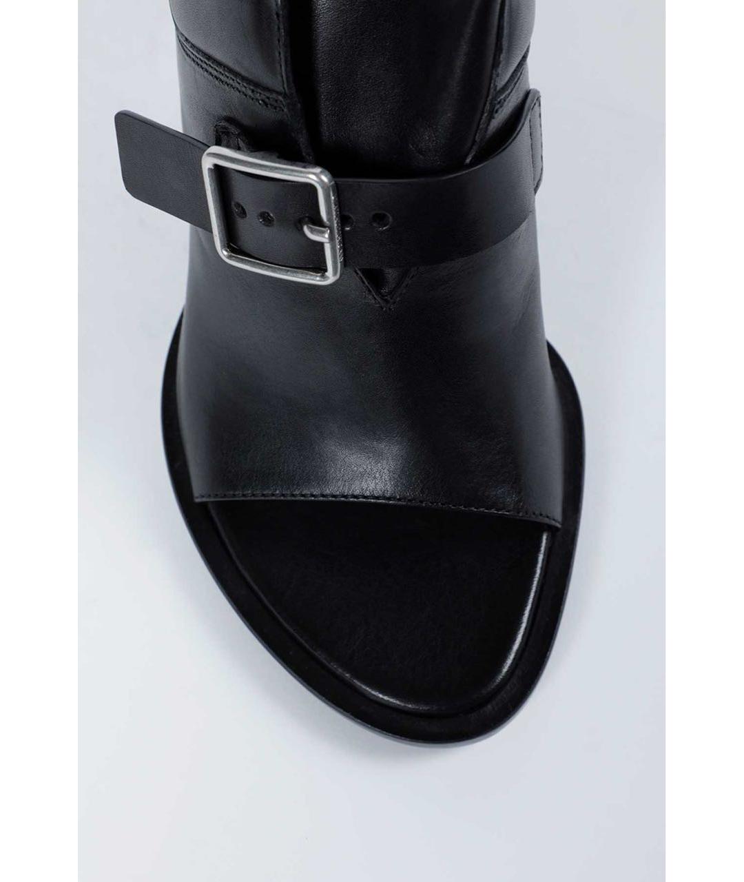 ANN DEMEULEMEESTER Черные кожаные мюли, фото 5
