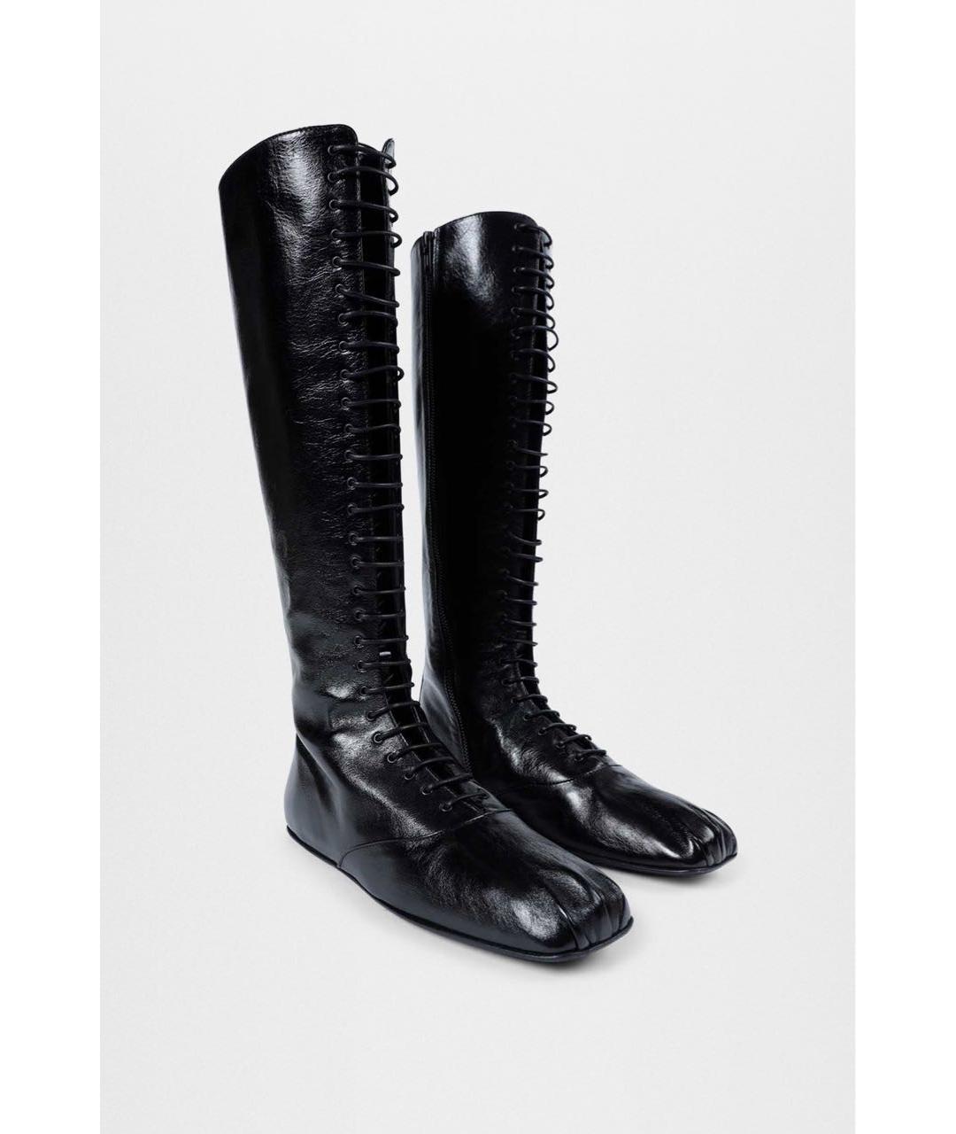 ANN DEMEULEMEESTER Черные кожаные сапоги, фото 2