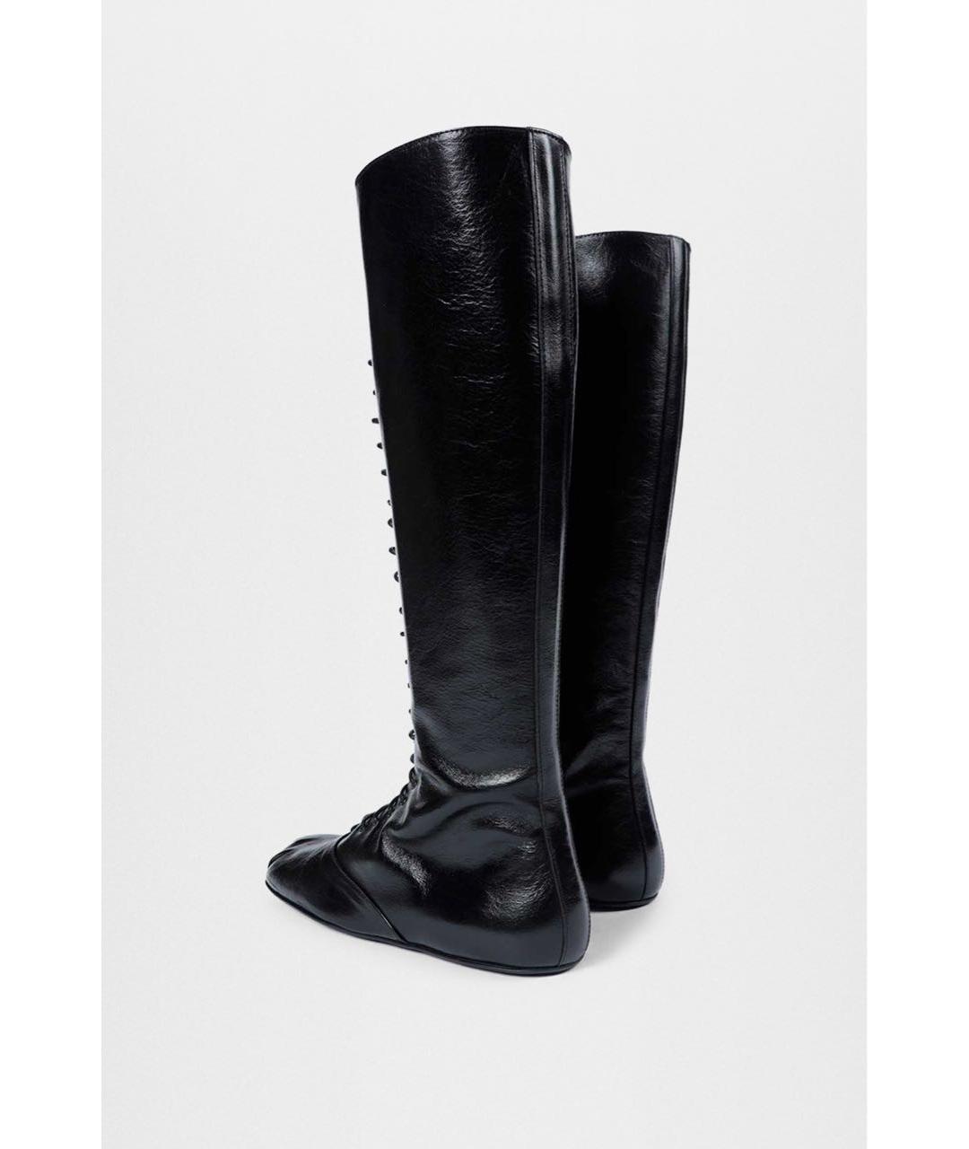 ANN DEMEULEMEESTER Черные кожаные сапоги, фото 6