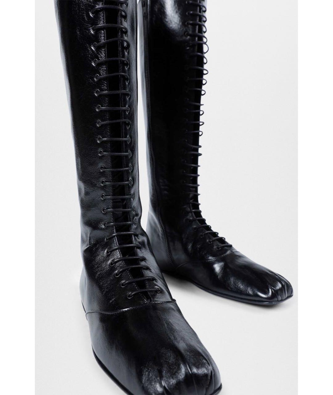 ANN DEMEULEMEESTER Черные кожаные сапоги, фото 3