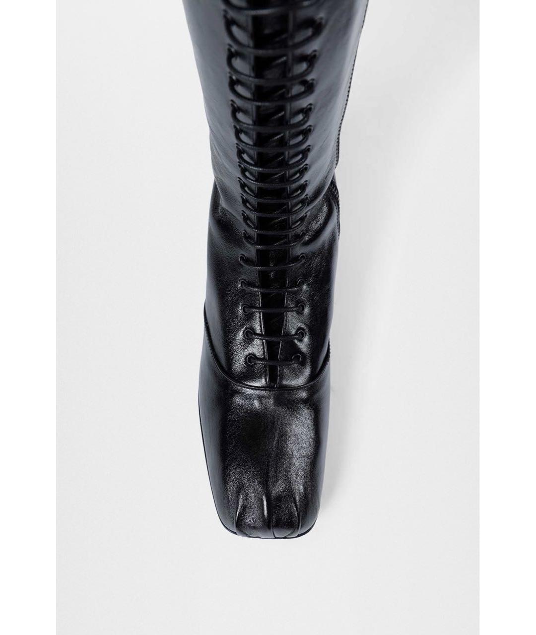 ANN DEMEULEMEESTER Черные кожаные сапоги, фото 4