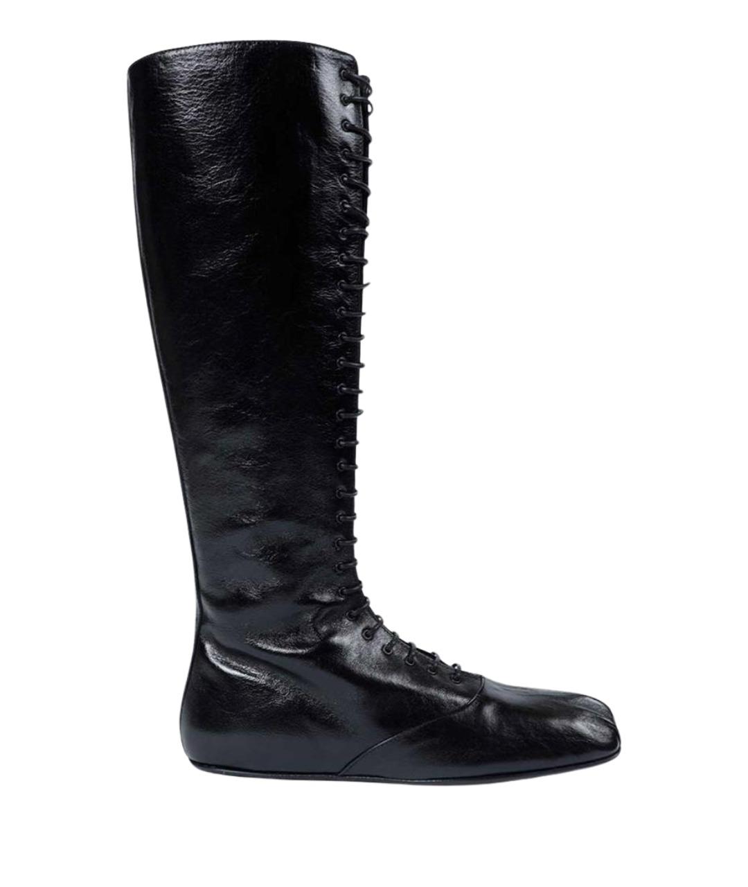ANN DEMEULEMEESTER Черные кожаные сапоги, фото 1